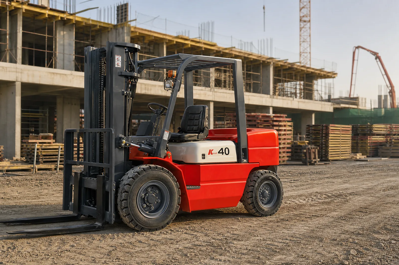 CPC(D)35 3.5 t diesel forklift working in construction